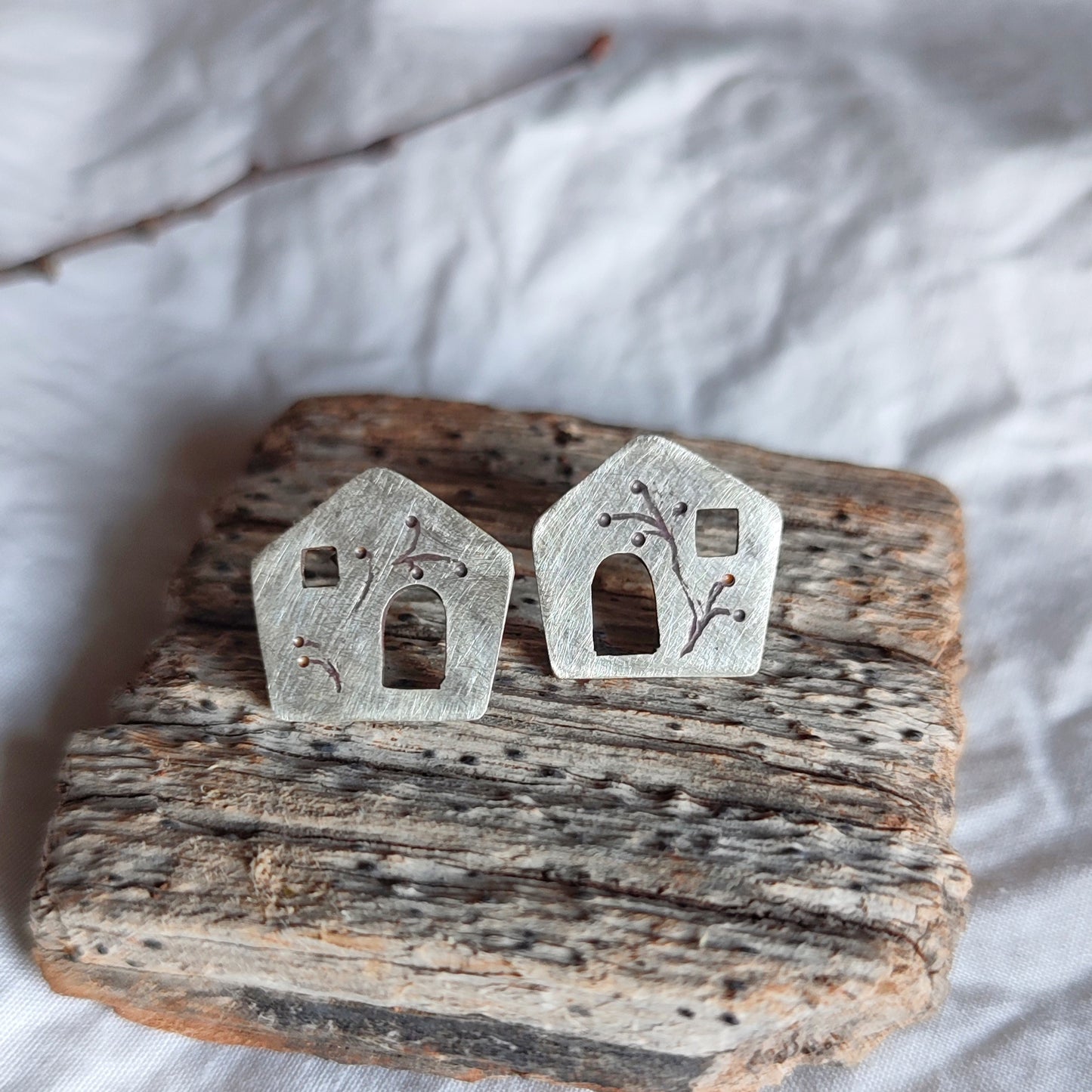 Mini house earrings