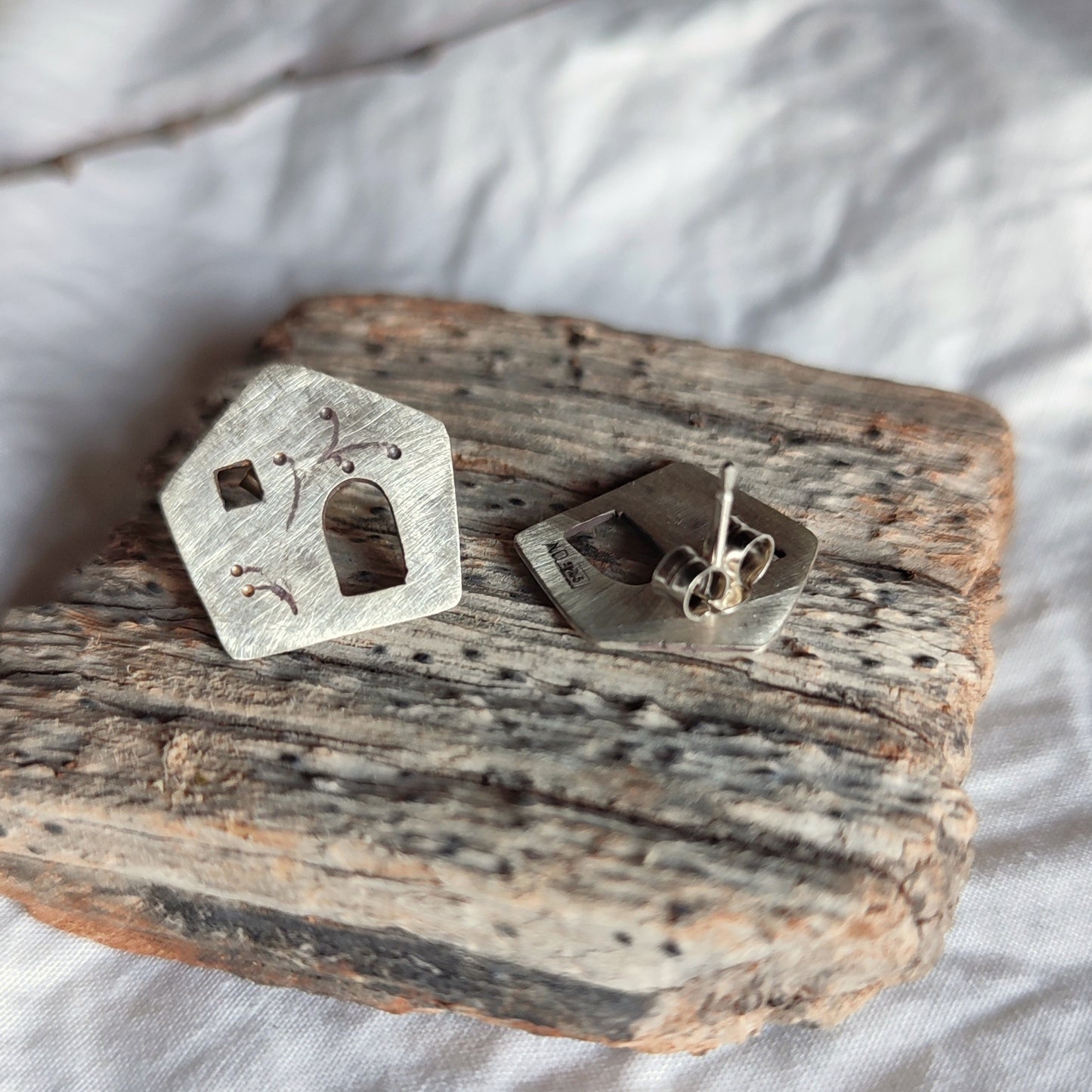 Mini house earrings