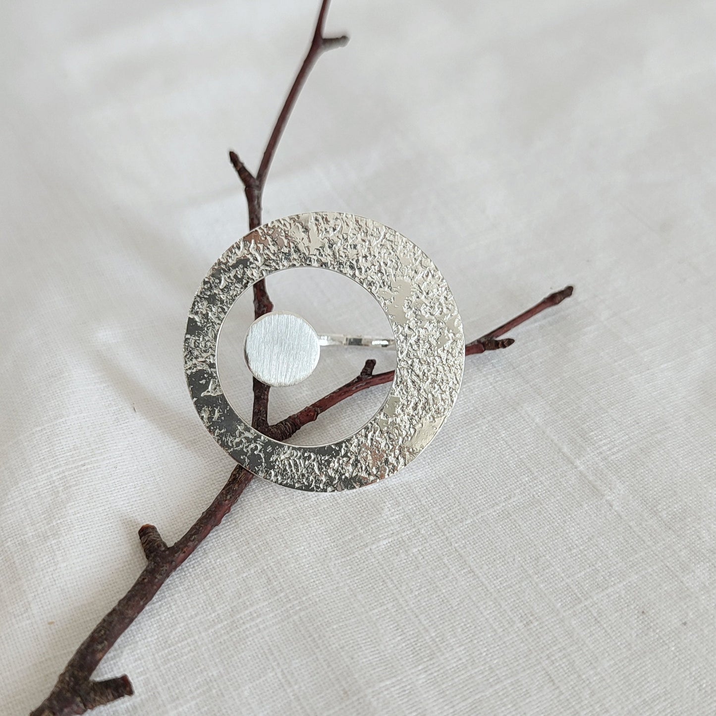 Silver, handmade, adjustable ring