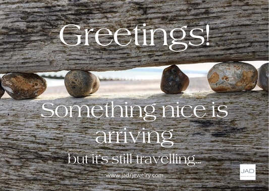 Horizontal digital and printable card "Something is arriving"