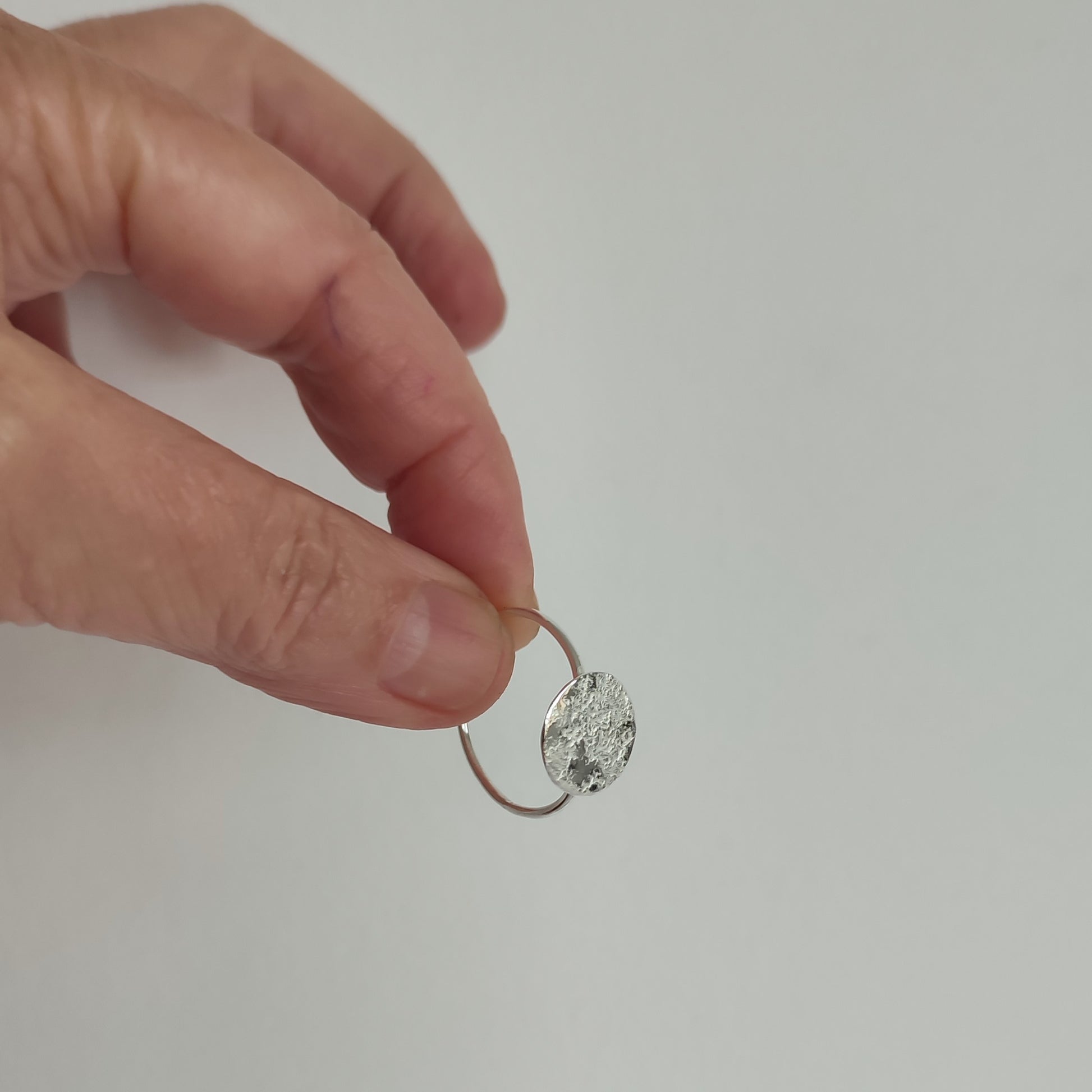minimal round, handmade silver ring