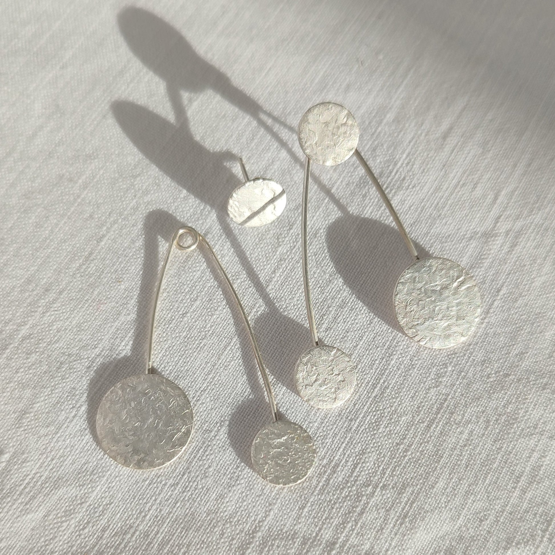 Silver interchangeable earrings