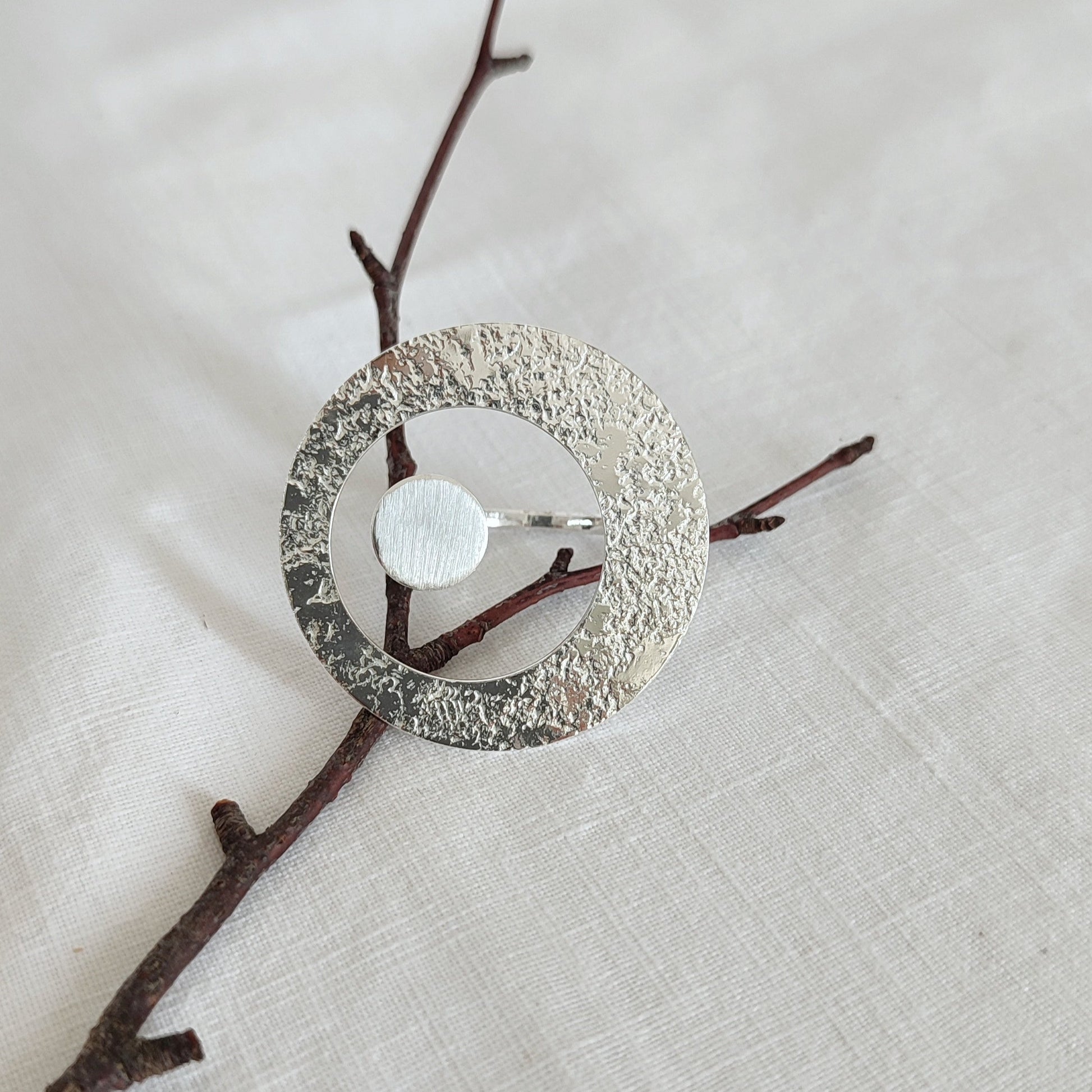 Silver, handmade, adjustable ring 